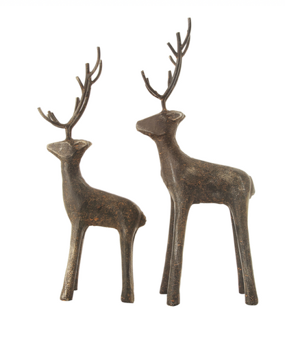 11-3/4”H Cast Iron Standing Deer