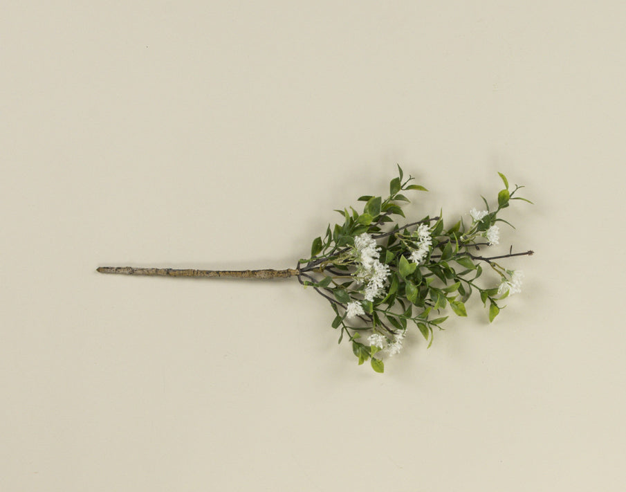 18” Ivy & Tea Leaf wlWhite Flowers Spray