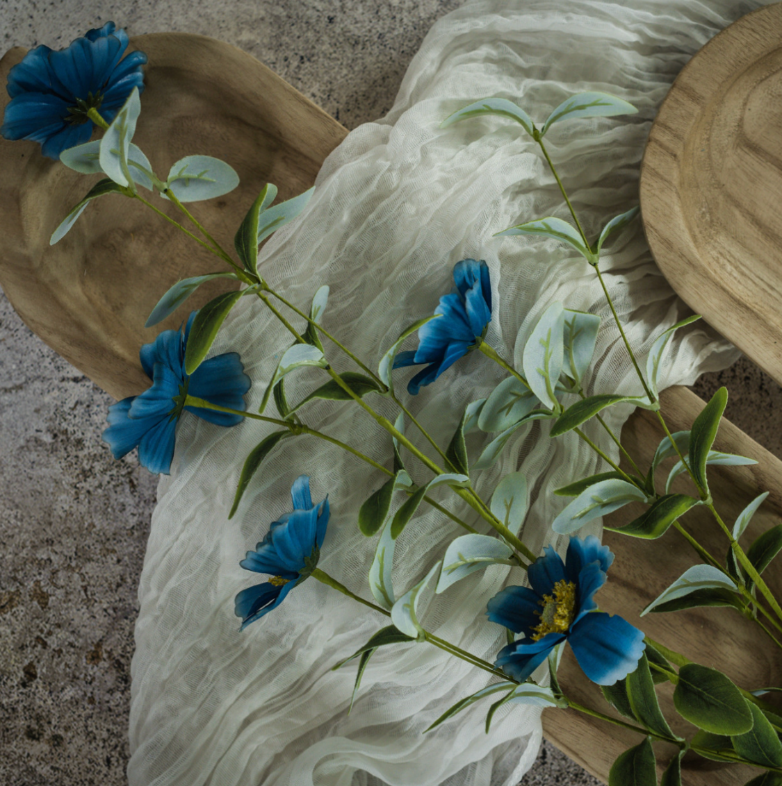 34” Blue Anemone Spray