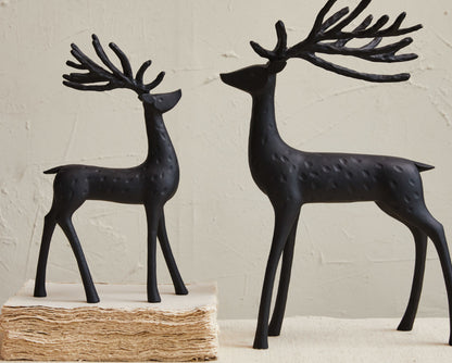 12-1/4” Resin Abstract Black Reindeer