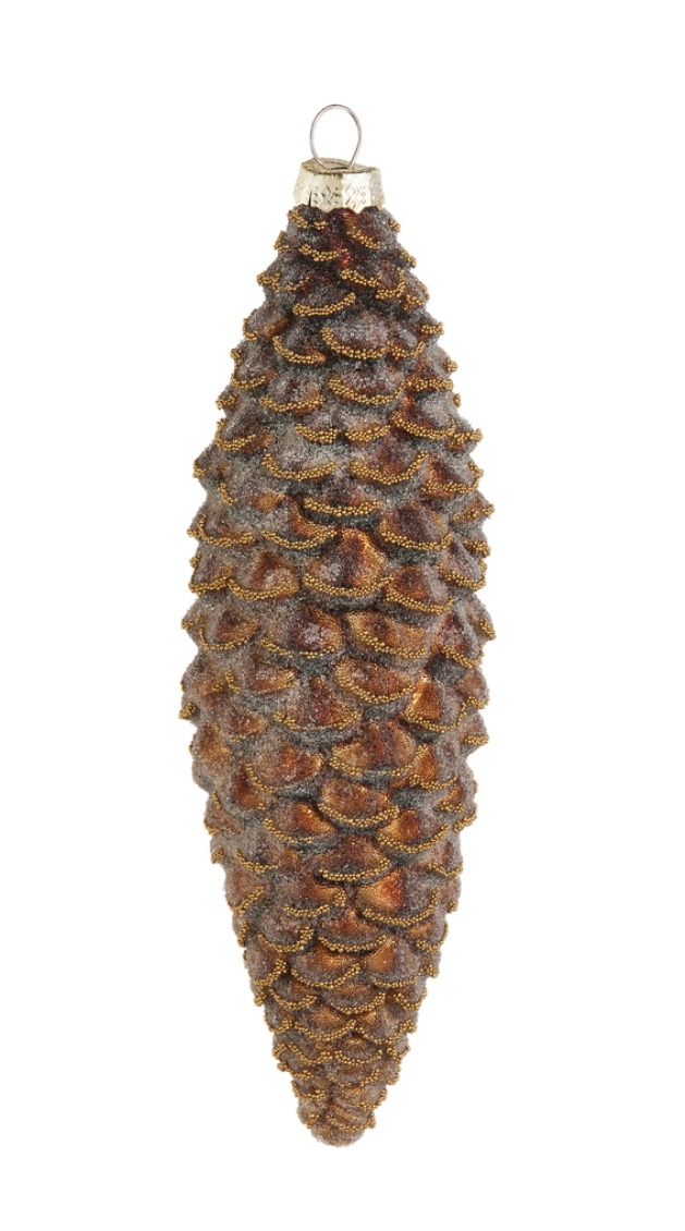 7.25” Flocked Pinecone Ornament