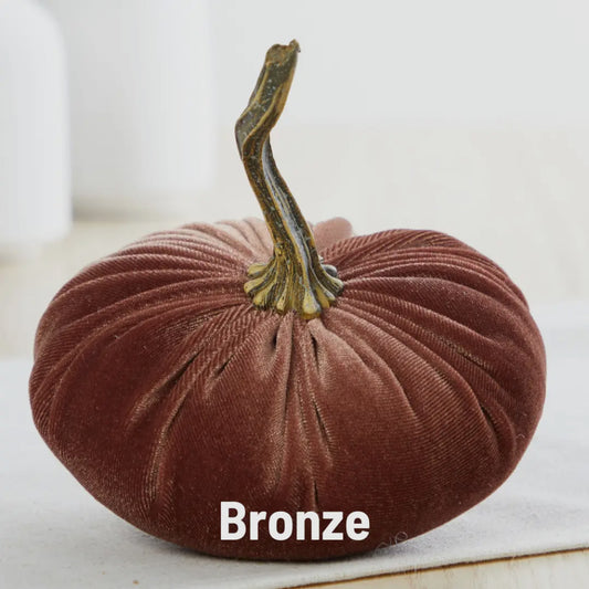 Large Bronze Velvet Pumpkin