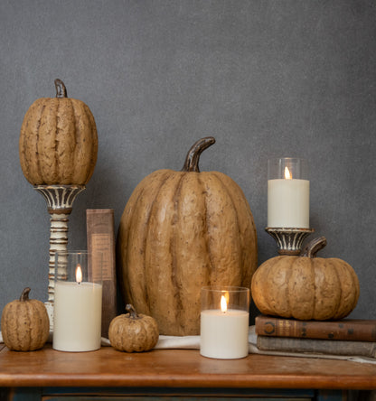 3.75” Beige Tall Pumpkin
