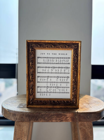 Joy to the World: Antique Gold Frame Wall Art