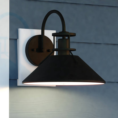 Black & White Outdoor Wall Light, Dusk to Dawn, Dark Sky