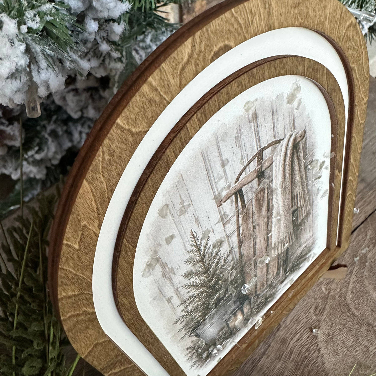 Home for the Holidays Vintage Sled | Canvas Artwork