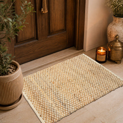 Boucle Jute/Cotton Rug-Natural Jute/Ivory-2'x3'