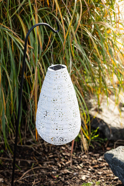 *NEW* Stella Blossom 14" Teardrop Solar Lantern - Pearl