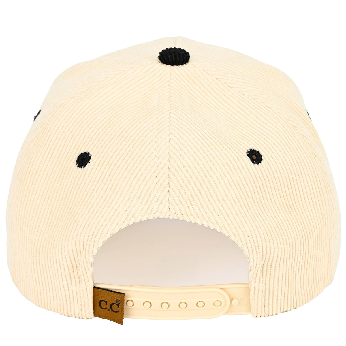 C.C SANTA SAW THAT Letter Corduroy Trucker Cap