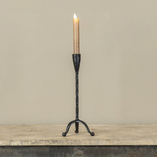11.75" FORGED METAL TAPER CANDLE HOLDER