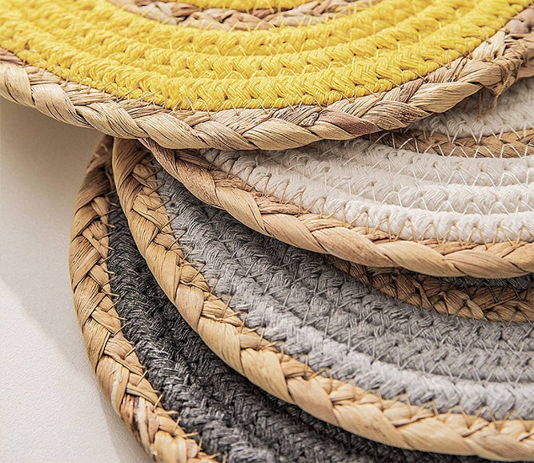 Hand-Woven Heat Resistant Rattan Cotton Rope Placemat