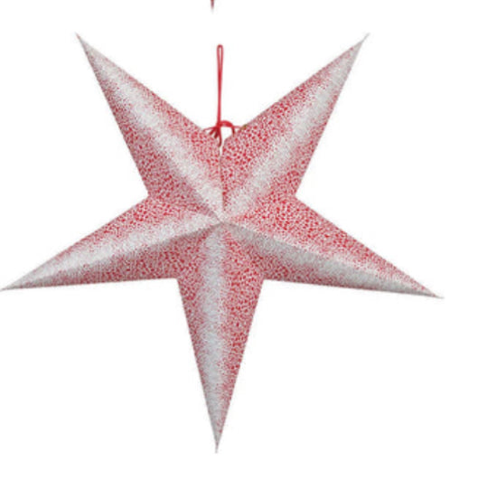 Red & White 5 Point Folding Star w/LED Lights-mini dot