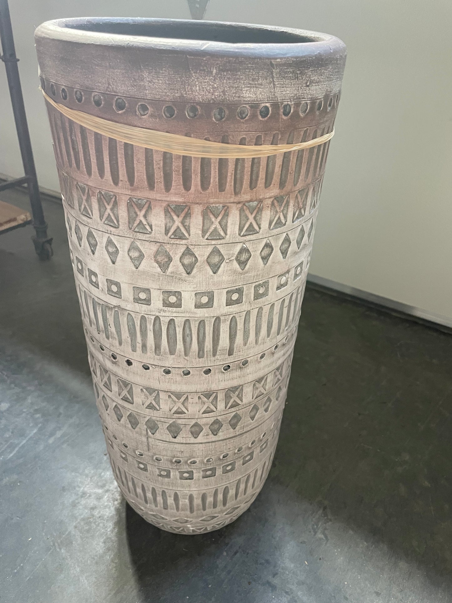 Large Floor Pottery w/ Aztec Design