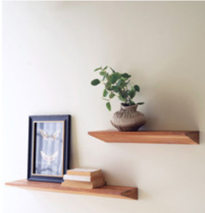 floating Acacia Wood Shelves-Sm