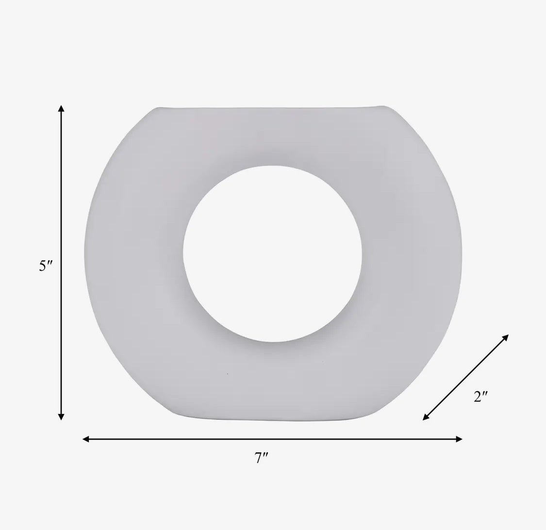 5” White Ceramic Round Cut-Out Vase