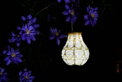 Stella Bulb 8" Solar Lantern - Pearl Wave