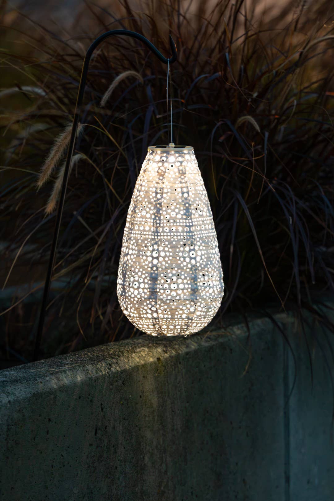 *NEW* Stella Blossom 14" Teardrop Solar Lantern - Pearl