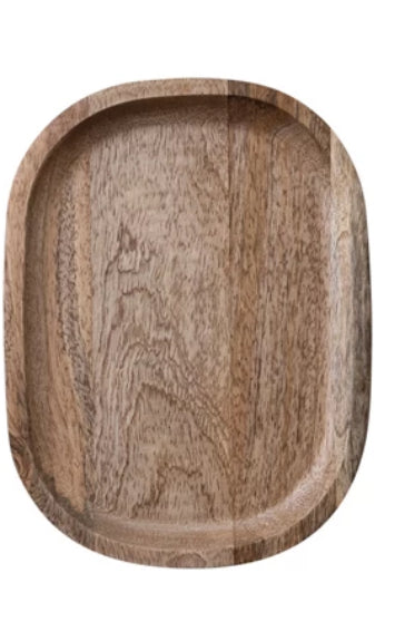 9-1/2”Lx7”L Oval Mango Wood Tray