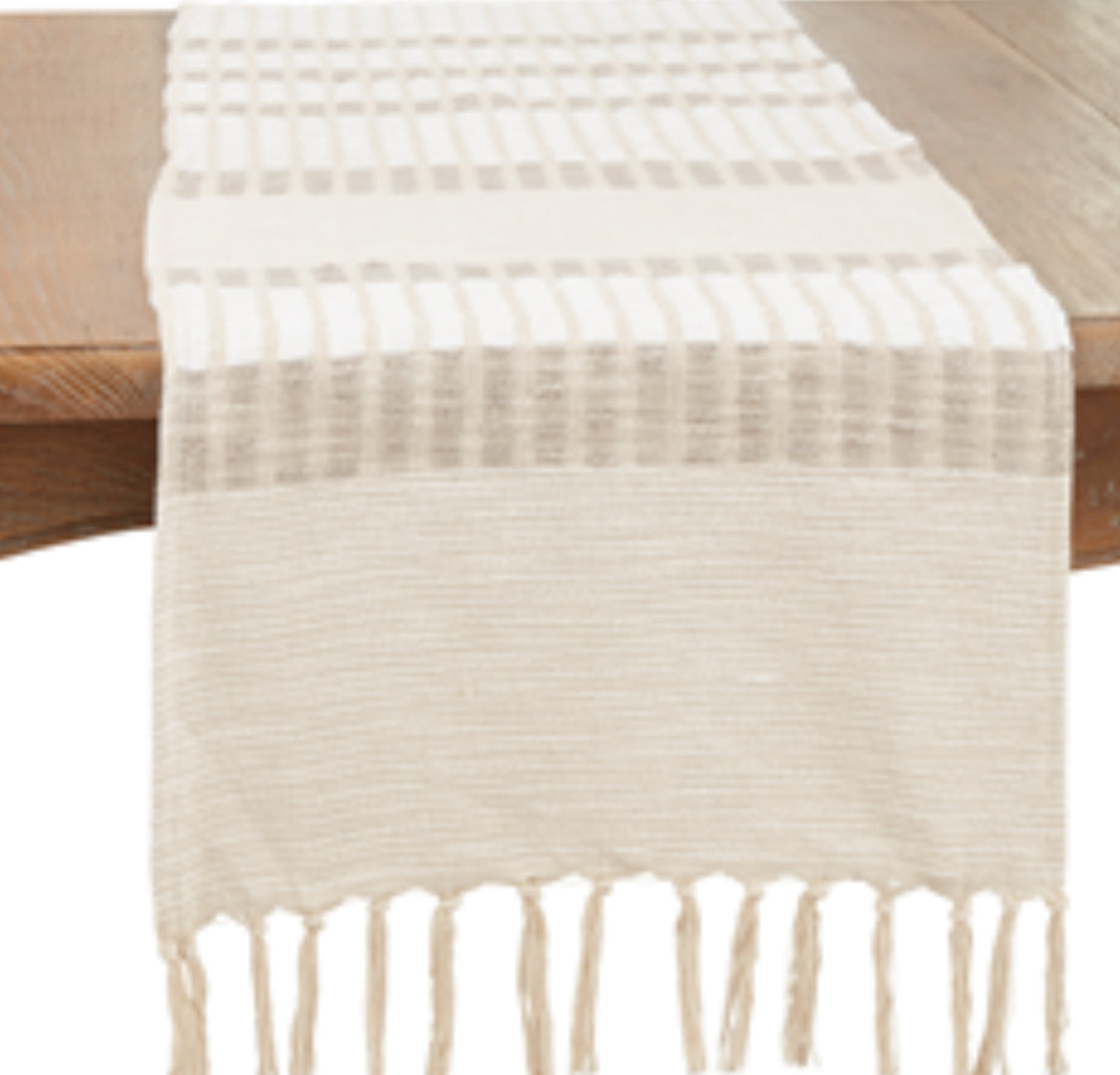 Woven Striped Table Runner