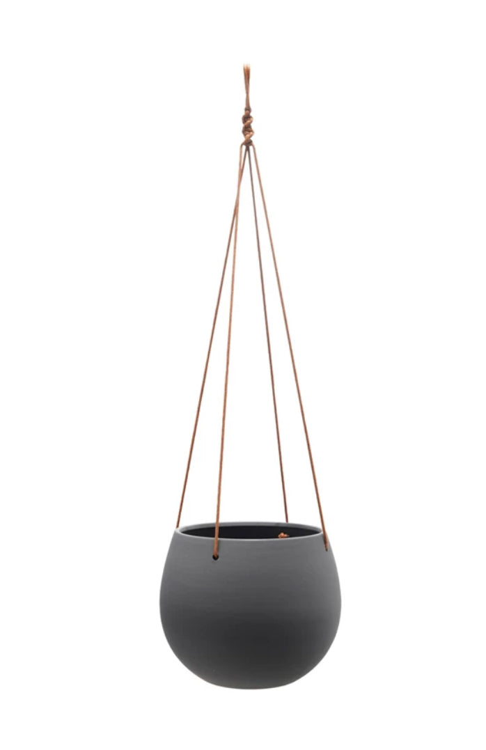 Hanging Platter w/Leather Rope Hanger