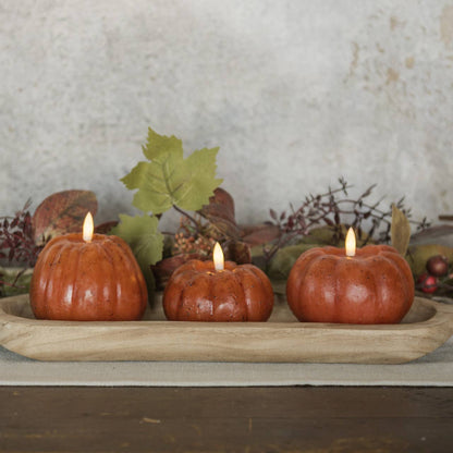 3.5" ORANGE 3D FLAME SHORT PUMPKIN CANDLE