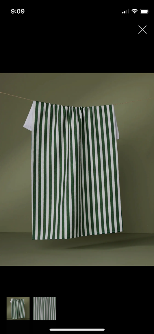 Ribbon Green Tea Towel