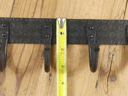 HAND FORGED IRON COAT RACK WITH 4 HOOKS