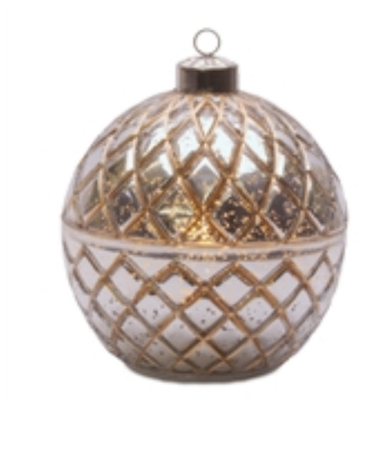 6.5” Pewter LED Candle Ornament