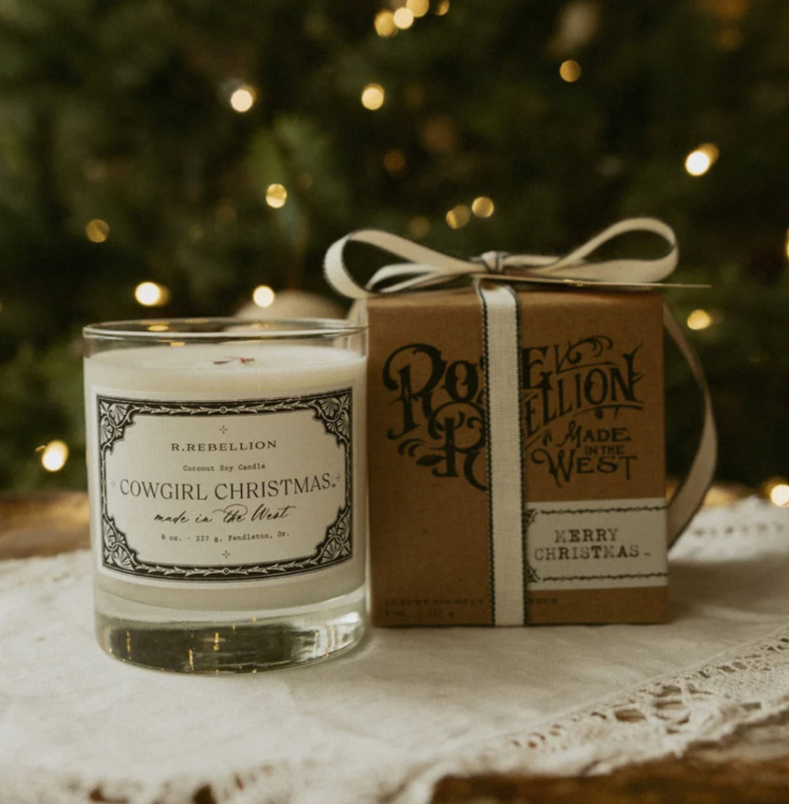 Cowgirl Christmas Candle