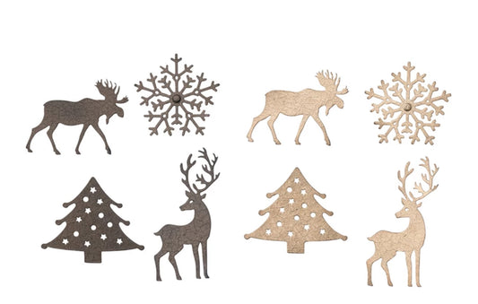 Textured Metal Holiday Icon Shaped Magnets
