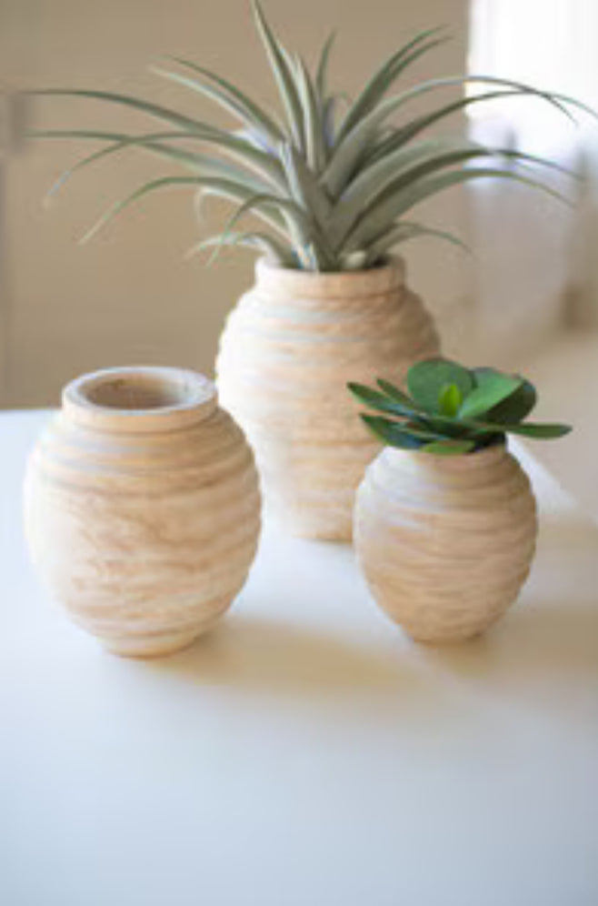 10.5” Natural Wood Gourd Pot