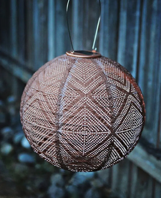Stella Market 12”Globe Solar Lantern-Copper