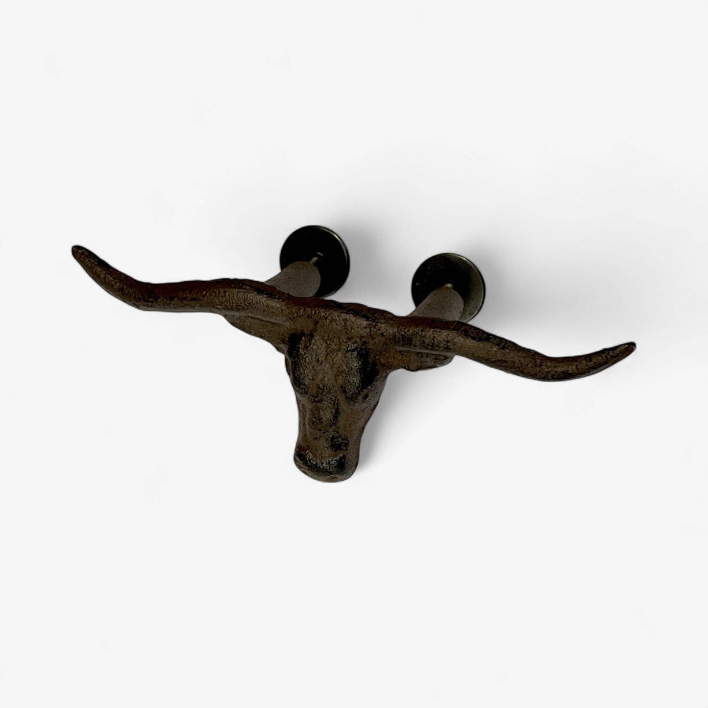 Longhorn Skull Drawer Pull, Cast Iron Western Cabinet Handle