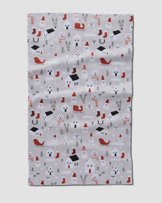 Santas Village Tree Towel