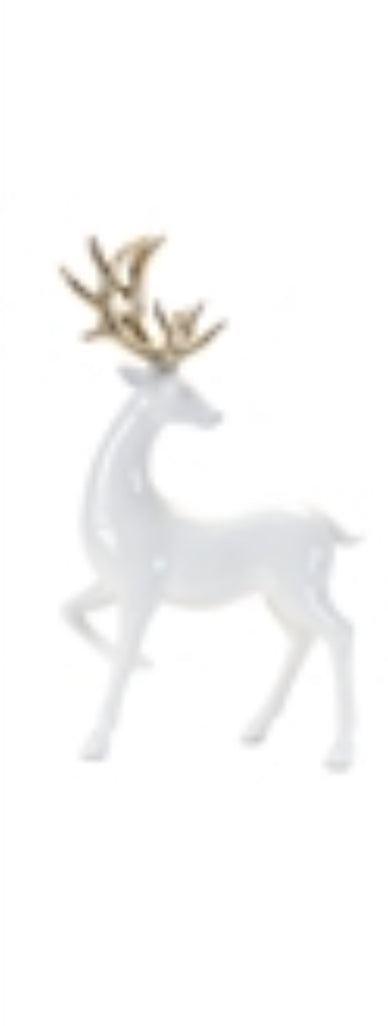 White/Gold Resin Deer