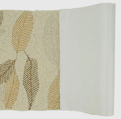 Beaded leaves Table Runner