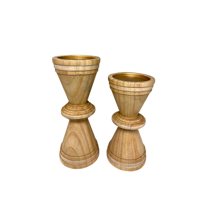 9.5” Wood Candleholder