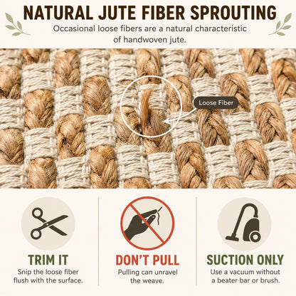 Boucle Jute/Cotton Rug-Natural Jute/Ivory-2'x3'