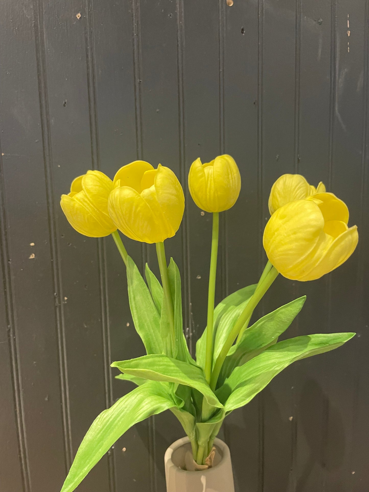 17” Yellow Tulip Bunch x5