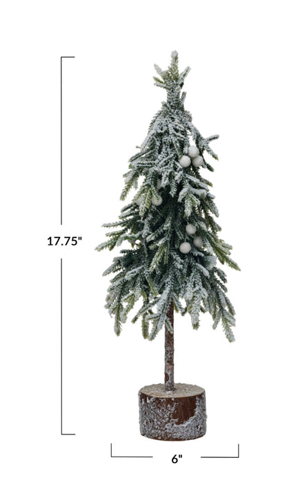 Faux Fir Tree w/Wood Bas