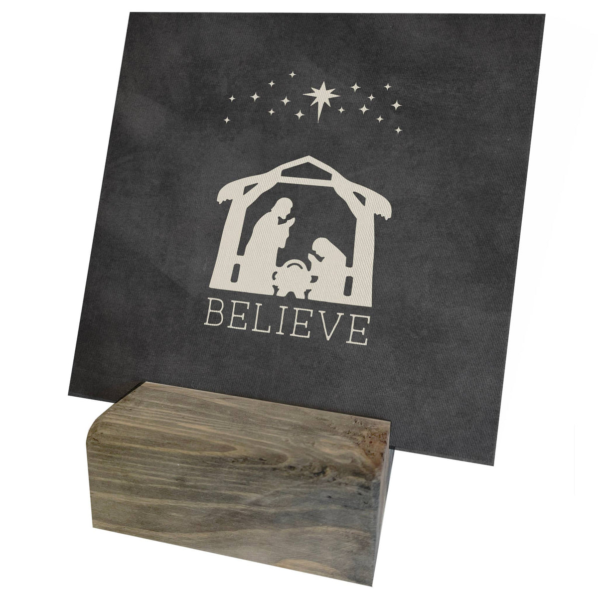 Mini Canvas, Believe, Manger, Christmas, Shelf Decor