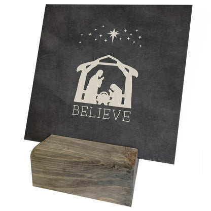 Mini Canvas, Believe, Manger, Christmas, Shelf Decor