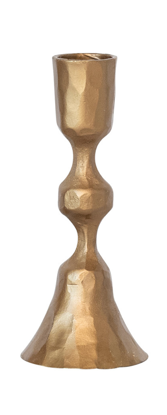 Hand-Forged Cast Iron Gold Taper Holders