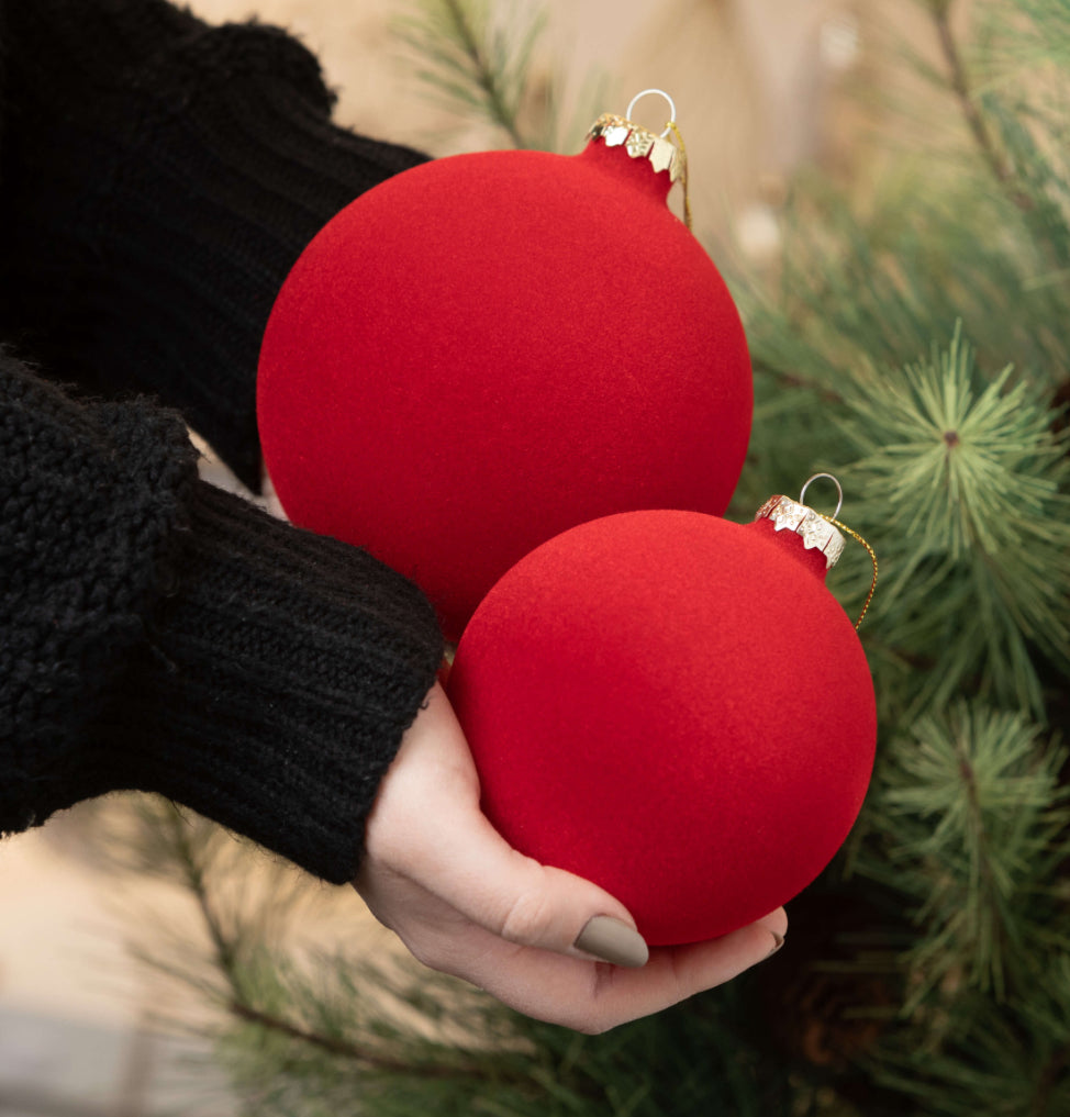 Red Velvet Ball Ornament-Sm