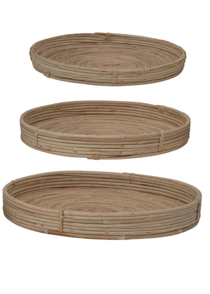 Hand-Woven Cane Tray-Large