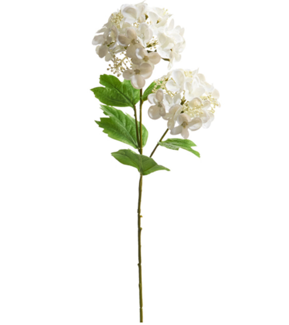 19” Real Touch White Hydrangea spray