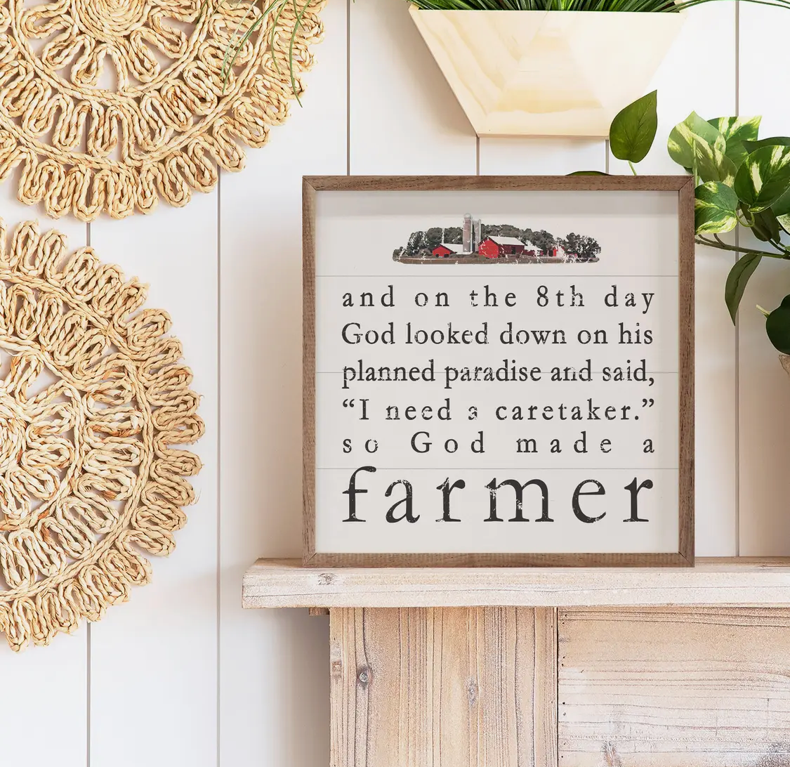 8” x 8” God Made A Farmer Barn