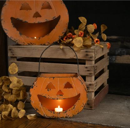 7.5” Happy Jack O Lantern Metal Bucket