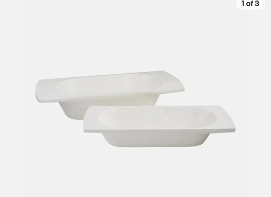 White Dough Bowl-Lg