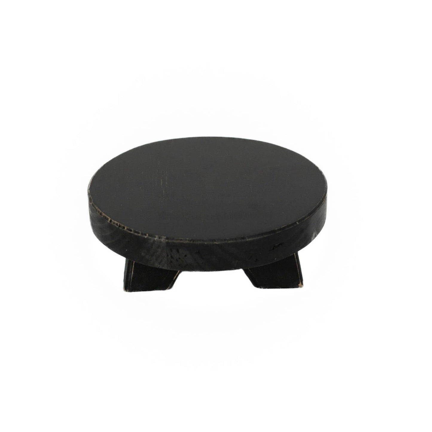 Wood Riser (ROUND MINI) 6x6x2" home decor, black - 11024